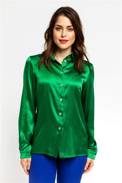 green prada silk shirt|White/emerald Green Silk shirt .